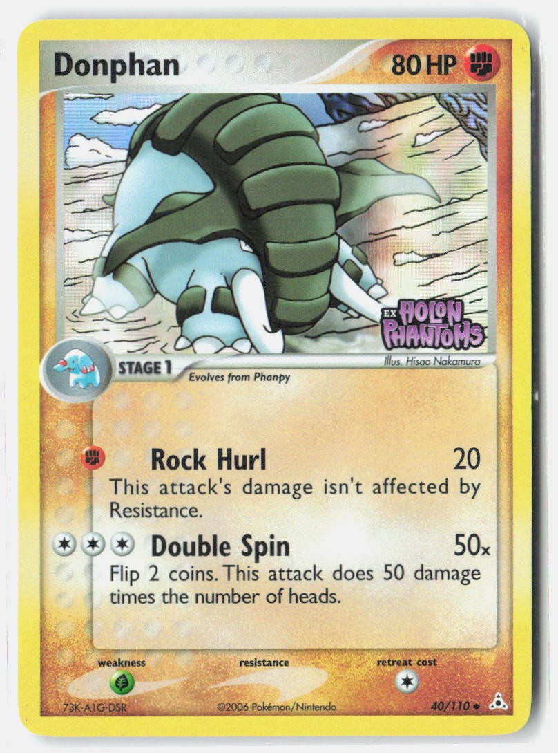Donphan 40/110 Uncommon Holon Phantoms Pokemon Lightly Played