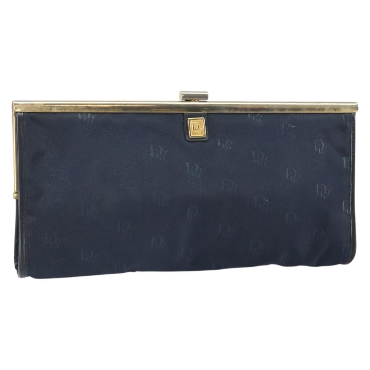 Christian Dior Clutch Bag Canvas Navy Gold Auth bs33068 | eBay