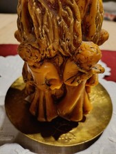 Antyczny świecznik, mosiądz z designerską świecą, anioł, plastikowa prezentacja,...