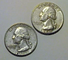 Lot of Two  Silver Quarters,  1963-D and 1964