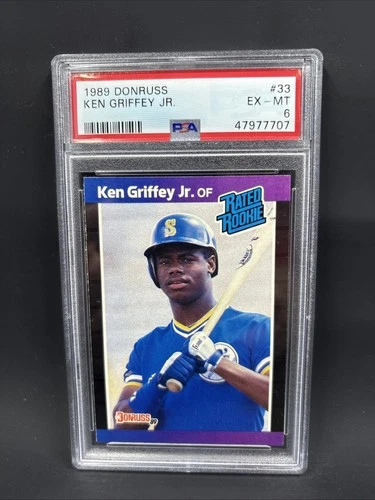 1989 Donruss - Rated Rookie Ken Griffey Jr #33 PSA 6