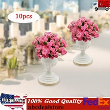 10* Trumpet Metal Vases Small Compote Flower Stand Ceremony Decorate Bottle