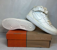 Nike Air Force 1 Mid Sneakers White/White Unisex Kids Size 5.5Y 624049-117