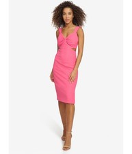 SIENA Womens Textured Tank Slit Midi Dress