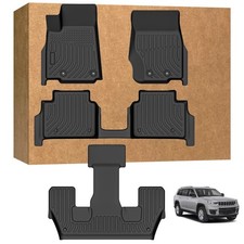 Floor Mats for Jeep Grand Cherokee L 2021-2025 6 Seats, TPE Waterproof Non-Sl...