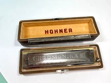 Vintage Hohner Chromonika III Harmonica 870 C In Original Box Made in Germany