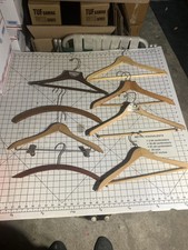 Antique Vintage Wood Metal Wire Clothes Hanger B462