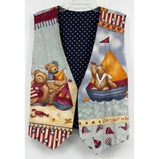 VTG Handmade Life is But a Dream Down by The Sea School Vest M Artsy Y2K Teacher