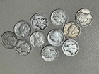 🇺🇸 11 Mercury Dimes 90% Silver Lot Mixed Dates 1916-1945