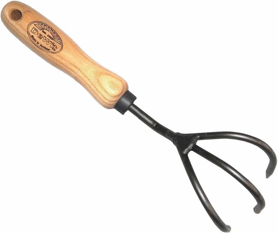 Juego de herramientas de regalo de 3 piezas con cultivador de 3 dientes, paleta forjada y tenedor de mano forjado Foto 3 de 4