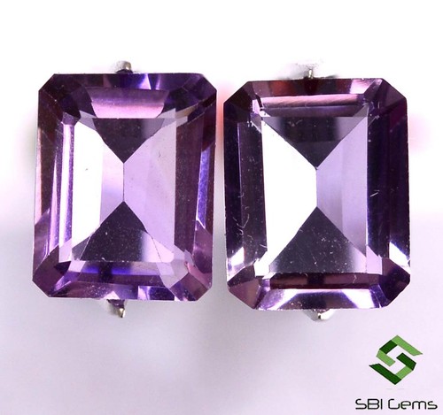 5.33 Cts Certified Natural Amethyst Octagon Cut Pair 10x8 mm Unheated Loose Gems - Picture 3 of 6
