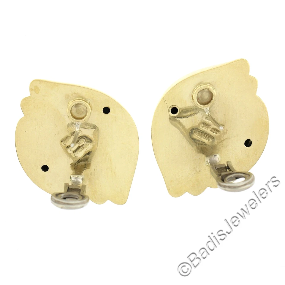 Tiffany & Co. 18K TT Gold Puffed Polished Finish Puffed Design Omega Earrings - Image 4 of 4