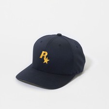 Rockstar Berretto Baseball Snapback Navy Gold Taglia S - M Ufficiale "NUOVO"