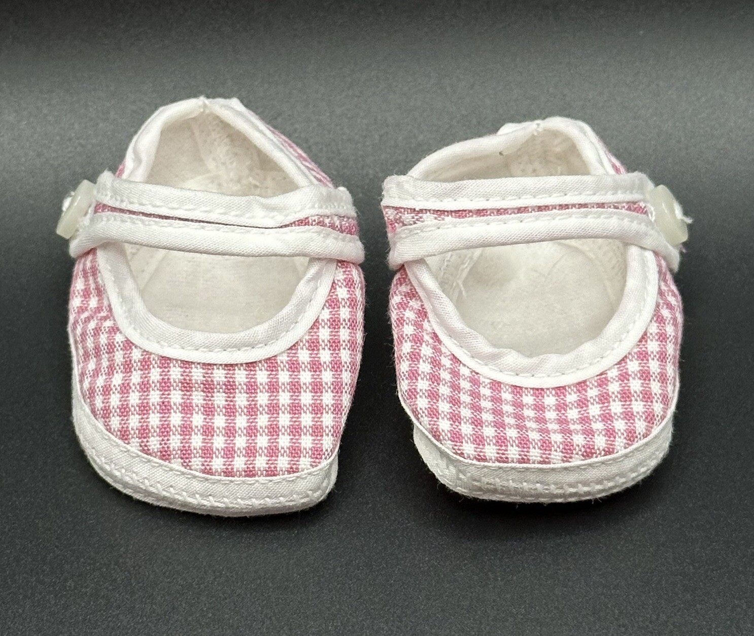 American Girl Doll Pink & White Gingham Shoes 1999 Circus Set Bitty Baby Outfit
