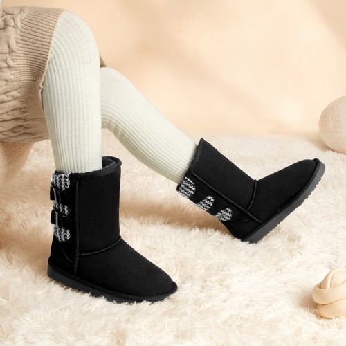US Baby Girls Toddlers Winter Snow Boots Fur Lined Outdoor Indoor Walking Boots - Picture 14 of 40