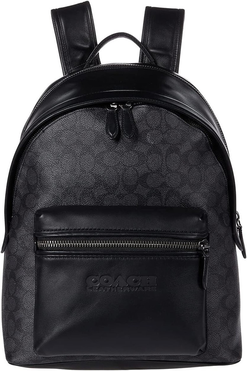 COACH Signature Charter Backpack in Signature Canvas, Black