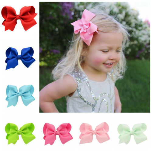 INCH BIG BOWS BOUTIQUE HAIR CLIP PIN ALLIGATOR CLIPS GROSGRAIN RIBBON BOW  GIRL