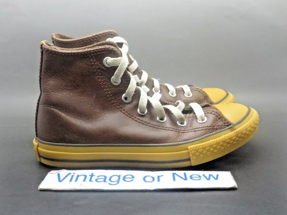 Converse All-Star HI Chuck Taylor Brown Gum Leather Preschool