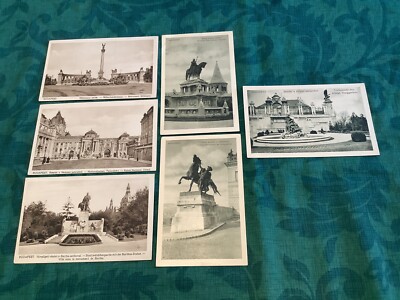 Ungarische Sammlung von 6 leeren alten Postkarten von Budapest nicht datiert guter Zustand