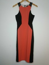 BNWOT NEW NEXT DRESS SIZE 6 SLEEVELESS PINK BLACK SHIFT WORKWEAR XX284