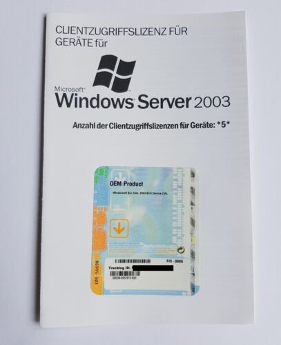 5 CAL DEVICE (appareils) pour Windows Server 2003 standard R1 et R2 SB allemand neuf - Photo 1/2