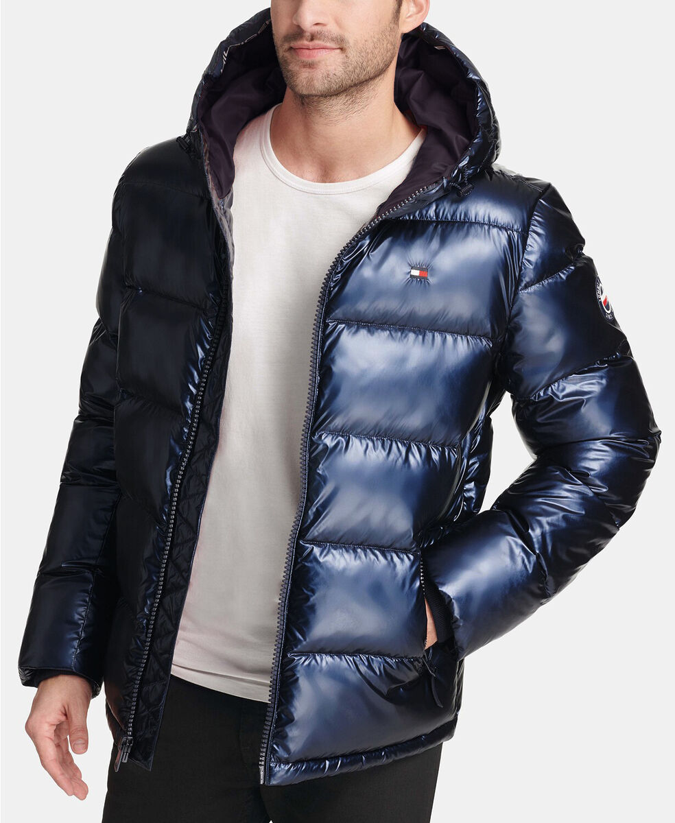 Tommy Hilfiger Men's Navy Pearlized Performance Hooded Tommy Hilfiger Men's Navy Pearlized Performance Hooded