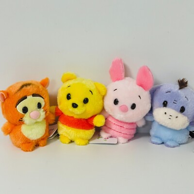 Disney Store Japan Plush Pooh Eeyore Piglet Tigger Urupocha Stuffed Toy Set of 4