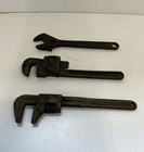 Vintage Lot of 3 Adjustable Pipe Wrenches Trimont, Diamond, etc.
