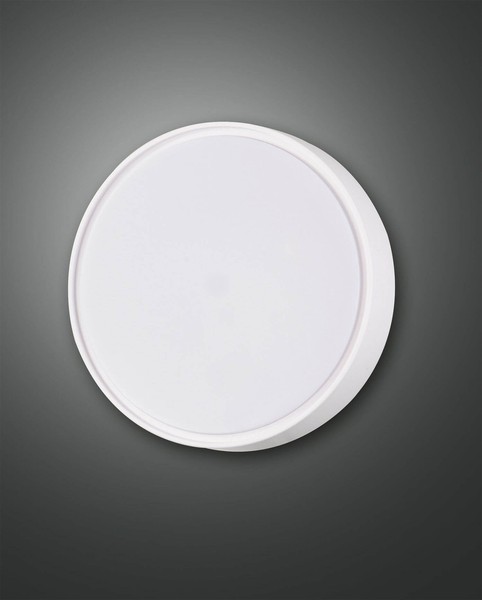 Fabas Luce AußEn-Deckenleuchte Hatton E27 Ø250Mm IP65 Weiß 30W Bewegungsmelde-image