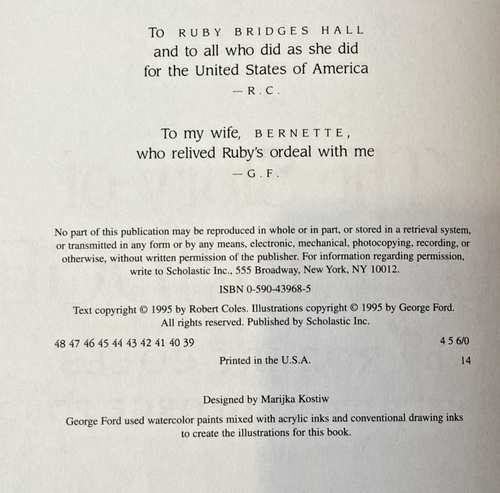 Ruby Bridges Paperback Book 11 X 8.5" Scholastic Edition 1995** Plus One - Picture 6 of 14