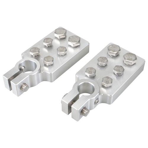 Pair of Car Audio 6 Spot Flat Battery Terminals Bolt 4/0 AWG Lugs Gauge - Picture 11 of 14