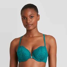 Auden Women's Racerback Push-Up Bra Teal Size 32B