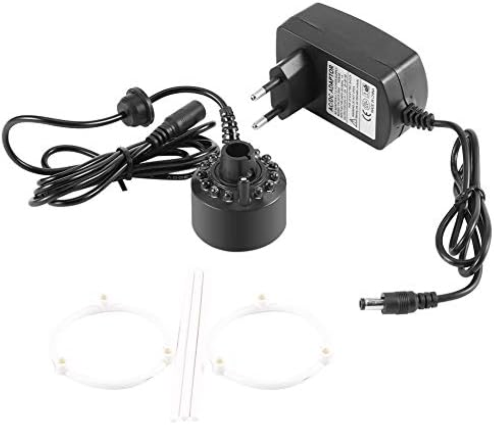 ciciglow Fountain Mist Maker 12 LED Mist Maker colorato con Adattatore di Alimen