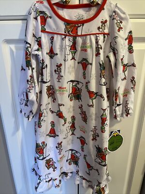 Seuss Grinch Cindy Lou Who Christmas Toddler Granny Nightgown PJs (3T)  NEW