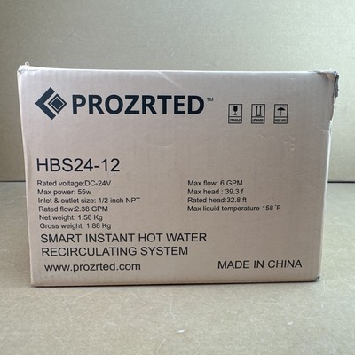 PROZRTED Smart Instant Hot Water Recirculating Pump System HBS24-12 - NEW |  eBay