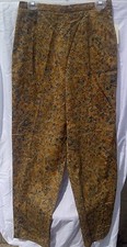COLDWATER CREEK Brown Floral Print Stretch Casual Pants Size: 12 NEW READ