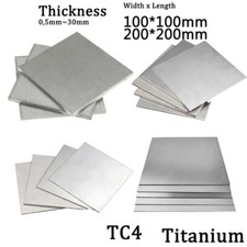 TC4 Pure Titanium Metal Plate Sheet Foil Thick 0.5-6mm Metalworking Multi Sizes