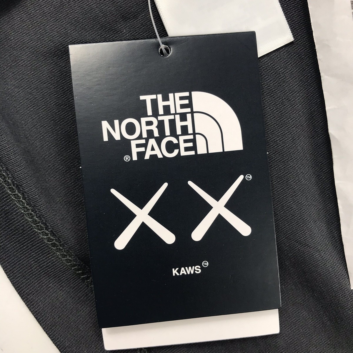KAWS x THE NORTH FACE x LOGO BLUE EMBROIDERED LS GREY T KAWS x THE NORTH FACE x LOGO BLUE EMBROIDERED LS GREY T