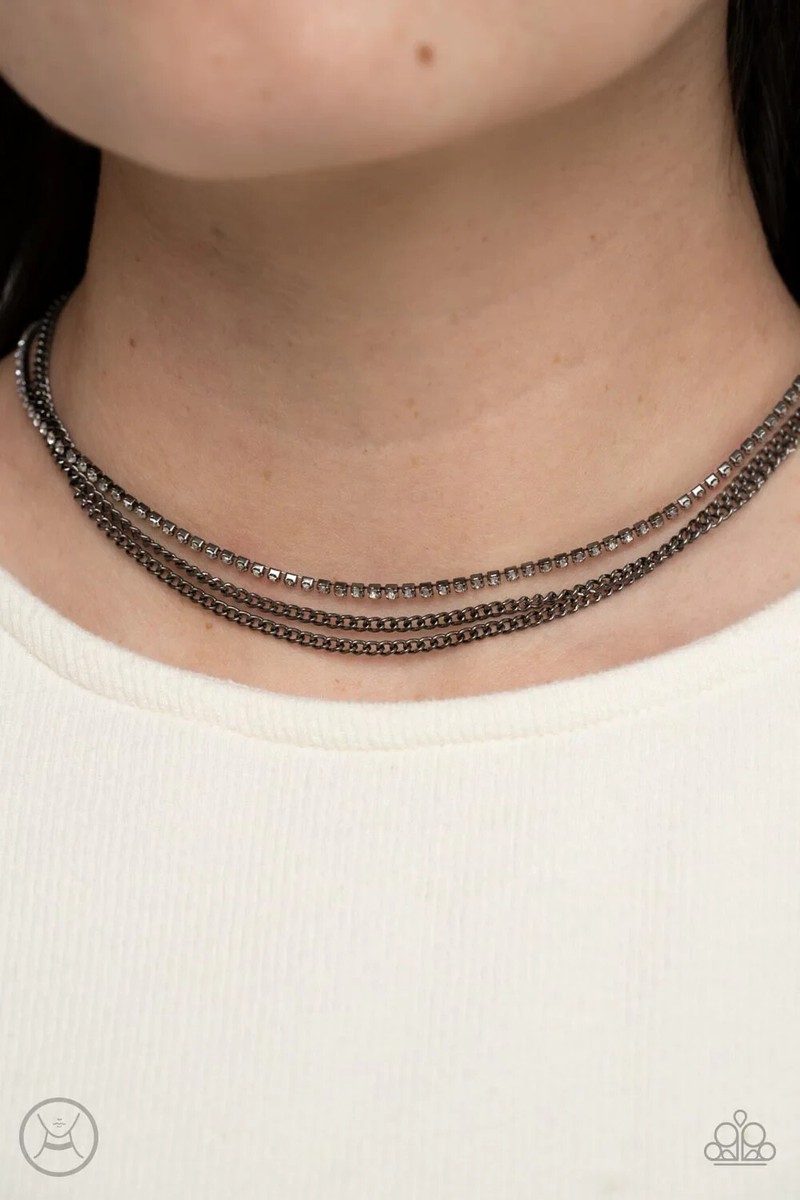 Paparazzi GLITZY GUSTO black CHOKER necklace