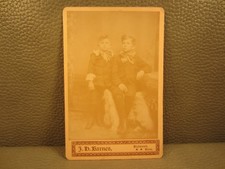 Victorian Antique Cabinet Card Photo of Two Brothers Kids Children Boys