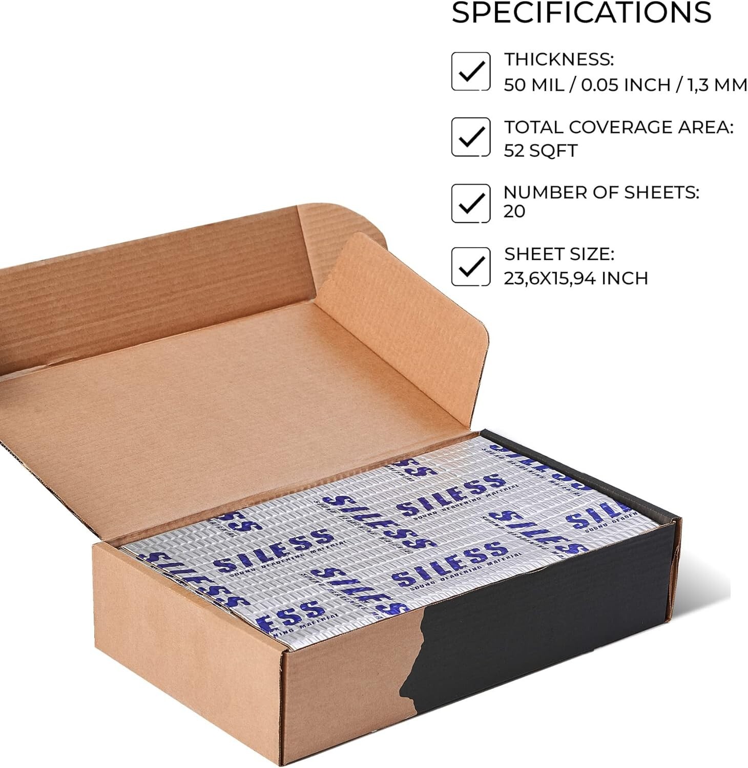 52 sqft Car Sound Deadening mat Butyl Automotive Sound Deadener Noise Insulation