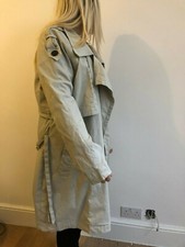 £170 New Firetrap Xl 16 Sanderson Long Beige Military Mac Trench Coat Sale!