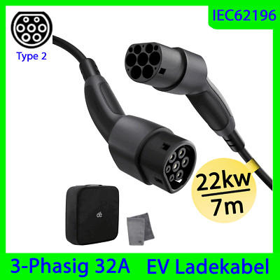 Typ 2 EV Ladekabel 32A Wallbox 22kW Elektroauto Wallbox Mode 3 SEAT BORN 7M dé