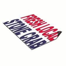 Car Magnet Set of 2 Fresh Local Stone Crab Red Blue Food Bar Restaurant Truck