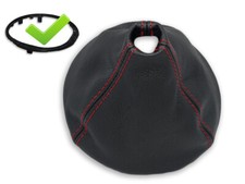 SCHALTMANSCHETTE FÜR FIAT 500 SCHALTSACK KUNSTOFFRAHMEN LEDER SCHWARZ FADEN ROT