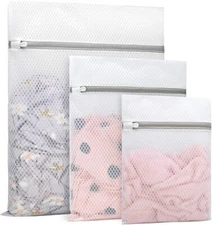 3pcs Durable Diamond Mesh Laundry Bags For Delicates 2 Large 16 X 20 Inches 1 M