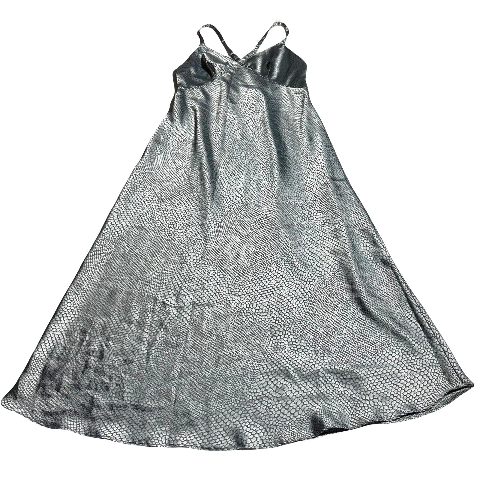 UNDERCOVER Camicia da notte Victorias Secret vintage anni 90 slip maxi abito taglia L raso pelle di serpente