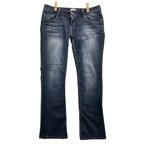 Mudd Y2K Jeans Women's 36x31* Blue Bootcut Whisker Denim Chic Academia Western