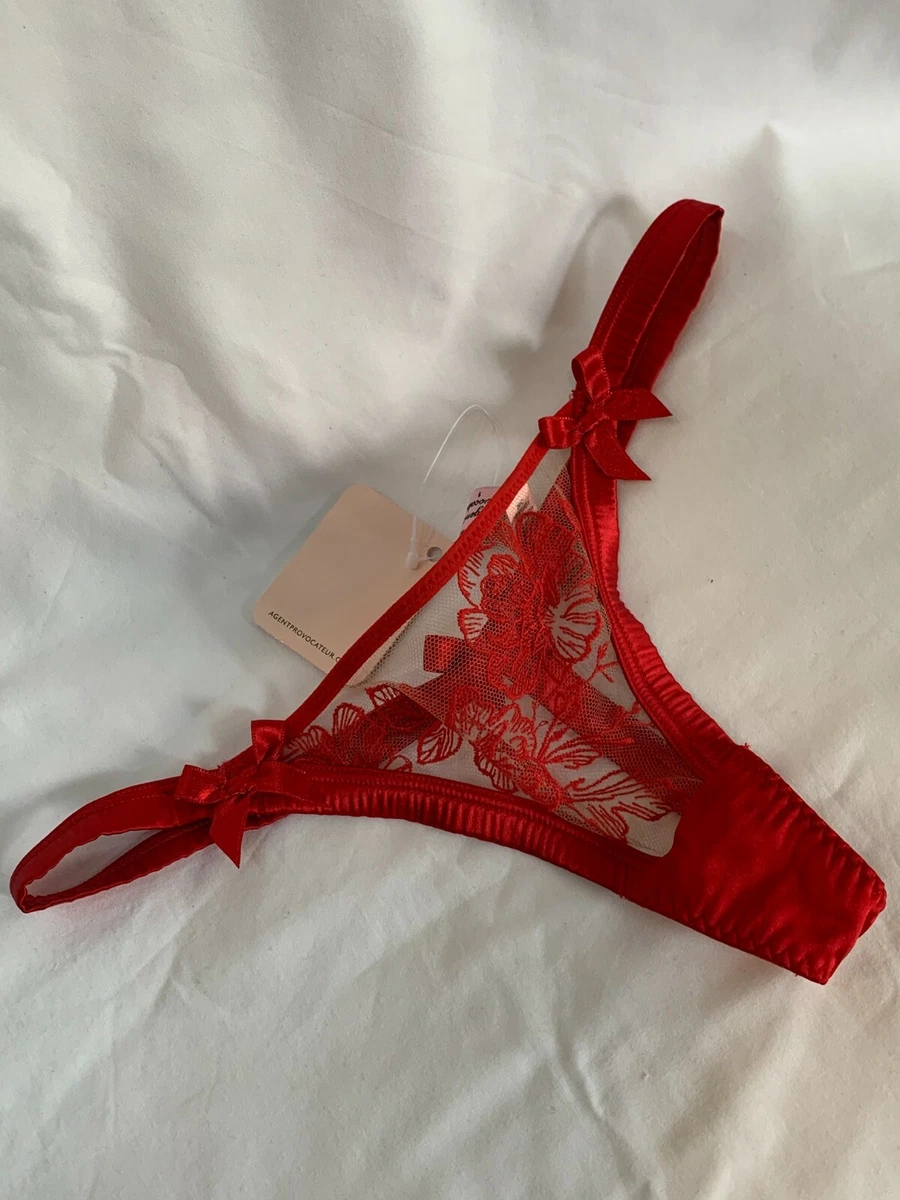 Vintage Agent Provocateur Gloria Red Lace Thong Size Extra Small AP 1 6-8  BNWT