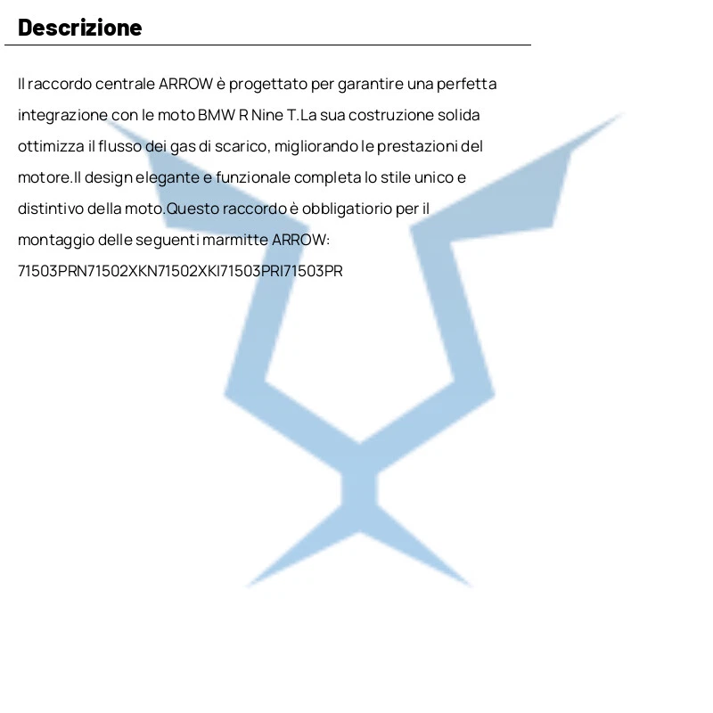 Raccordo centrale ARROW per BMW 1200 R NINE T 2014-2019 - Imagem 4 de 4